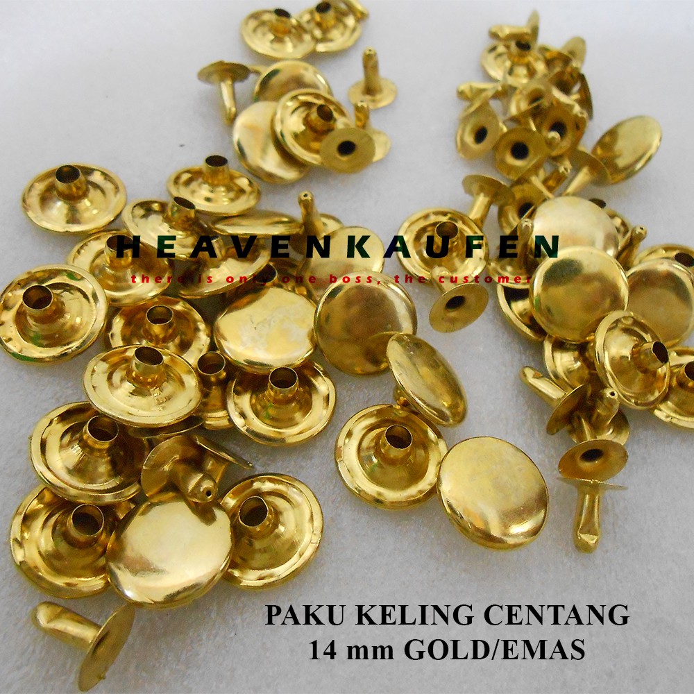 Paku Keling/Rivet Centang 14 mm Gold Harga Per Pack isi 50 pasang