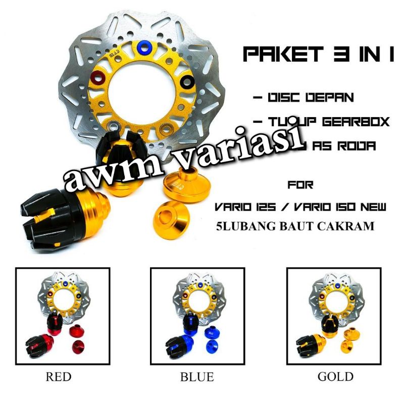 Paket 3 IN 1 Piringan/Dics Depan + Jalu As Naga + Gear Box MIO ,MIO J,FINO,BAET,VARIO,SCOOPY,VARIO 125,VARIO 150 NEW