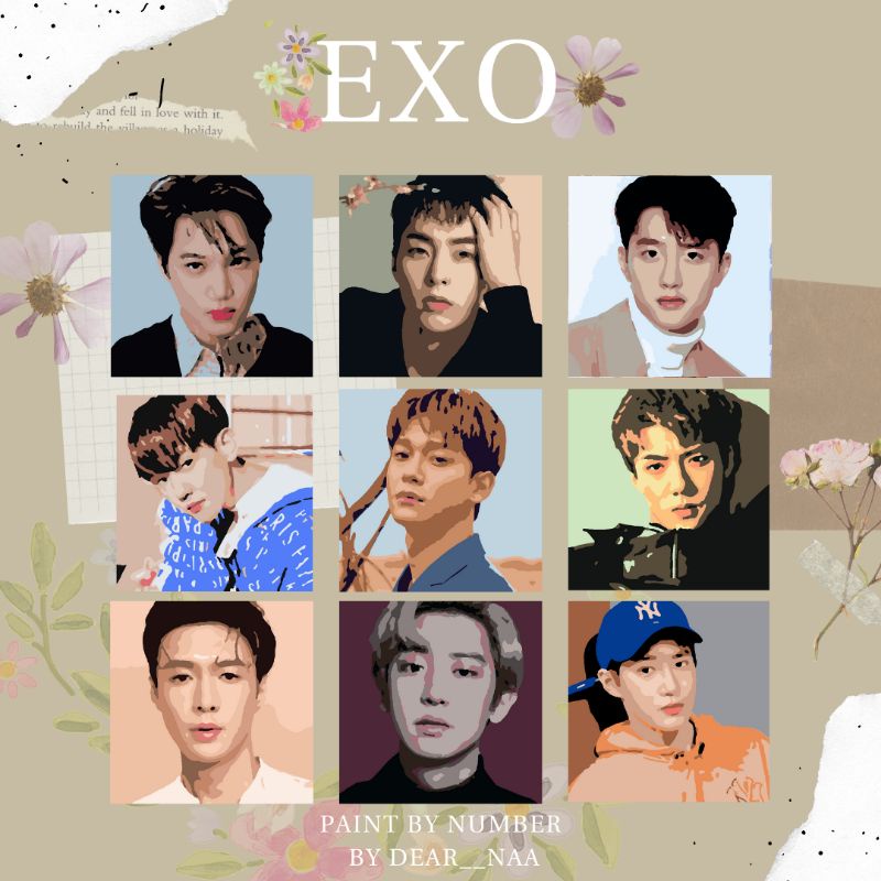 

Paint By Number [EXO] | Painting Kit Kanvas | Kit lukis + freebies | PAINT BY NUMBERS |