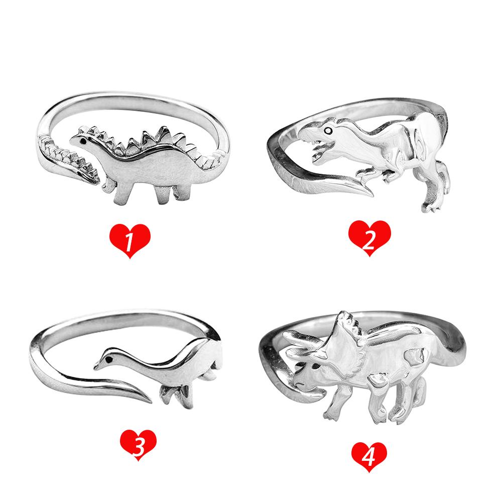 Preva Cincin Dinosaurus Wanita Triceratops Tyrannosaurus Bukaan Adjustable