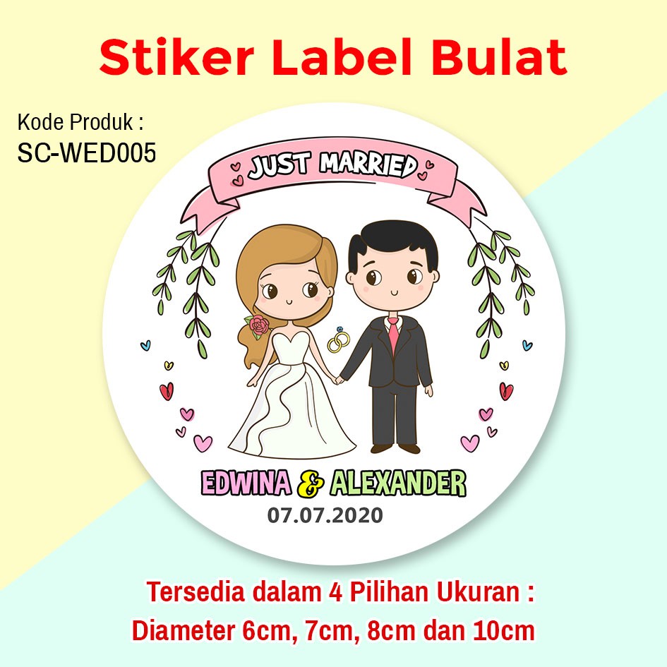

STIKER LABEL PERNIKAHAN STICKER TUMPENG MINI SOUVENIR COUPLE CARTOON