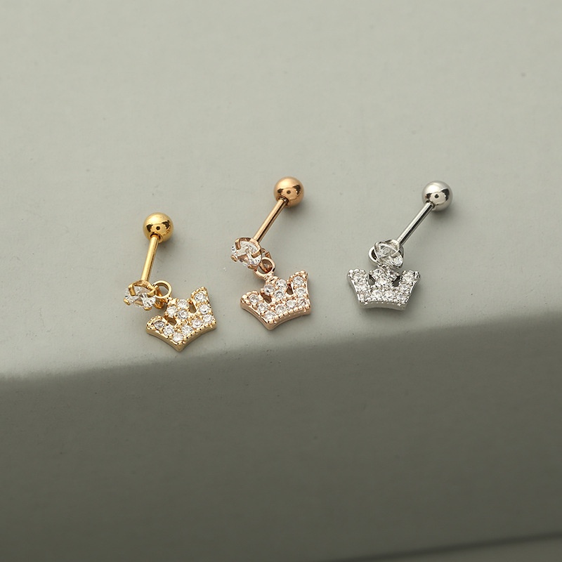 1 pcs Western Style Solid Color Crown Star Irregular Earring for women Piercing jewelry