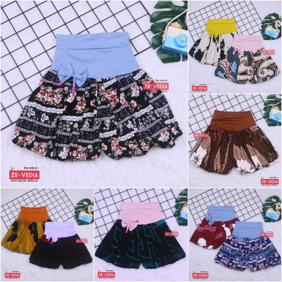 Celana Baloon uk 3-4 Tahun / Celana Pop Motif Pita Anak Perempuan Murah Pants Kids Lucu Pendek