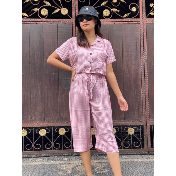 Oneset Crop Sinta  / Set Rayon Crop / New One Set-Kotak Salem