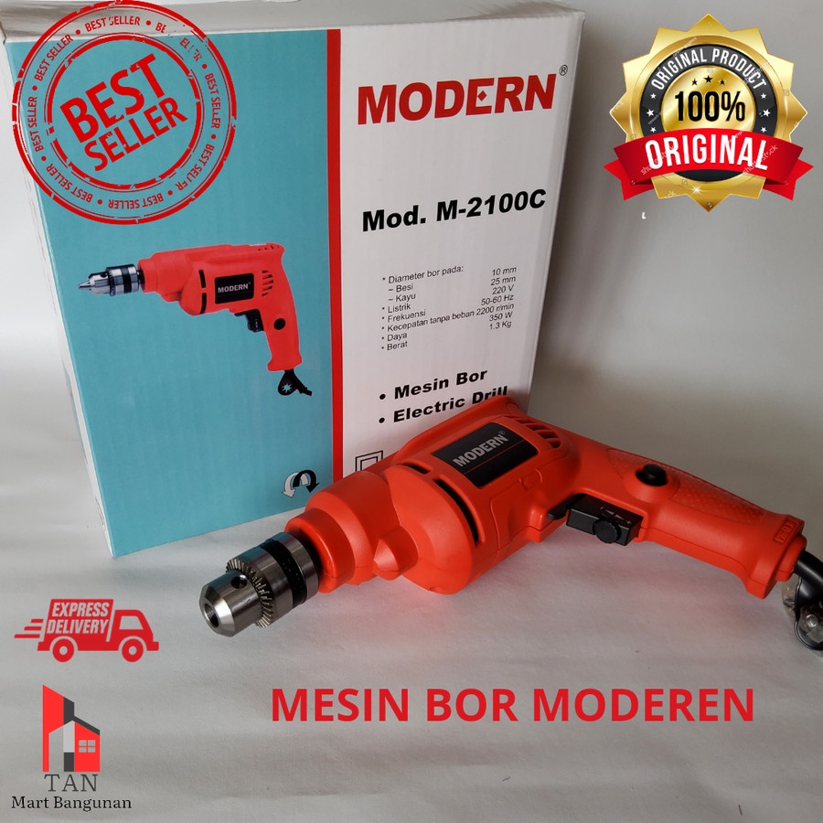 Mesin Bor 10mm Bolak Balik MOderen m 2100c Bor Listrik Bor kayu Besi