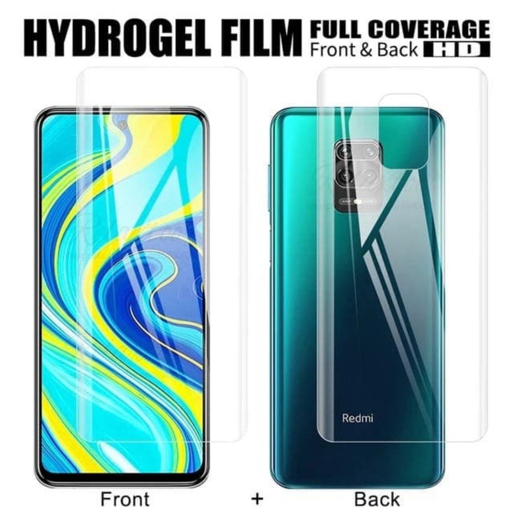 Hydrogel screen guard Depan Belakang XIAOMI Redmi Note 9 PRO / Note 9 Back anti gores