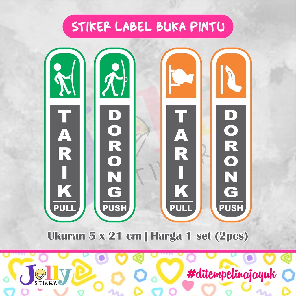 

Stiker Tarik Dorong Pintu Sticker Label Push Pull Vinyl Waterproof