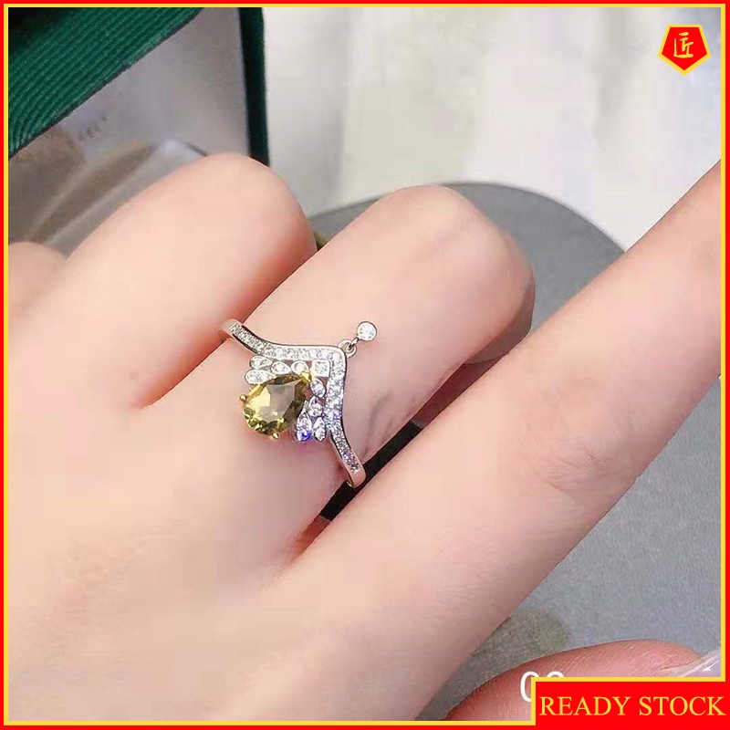 [Ready Stock]Affordable Luxury Fashion Crown Tourmaline Women's Ring