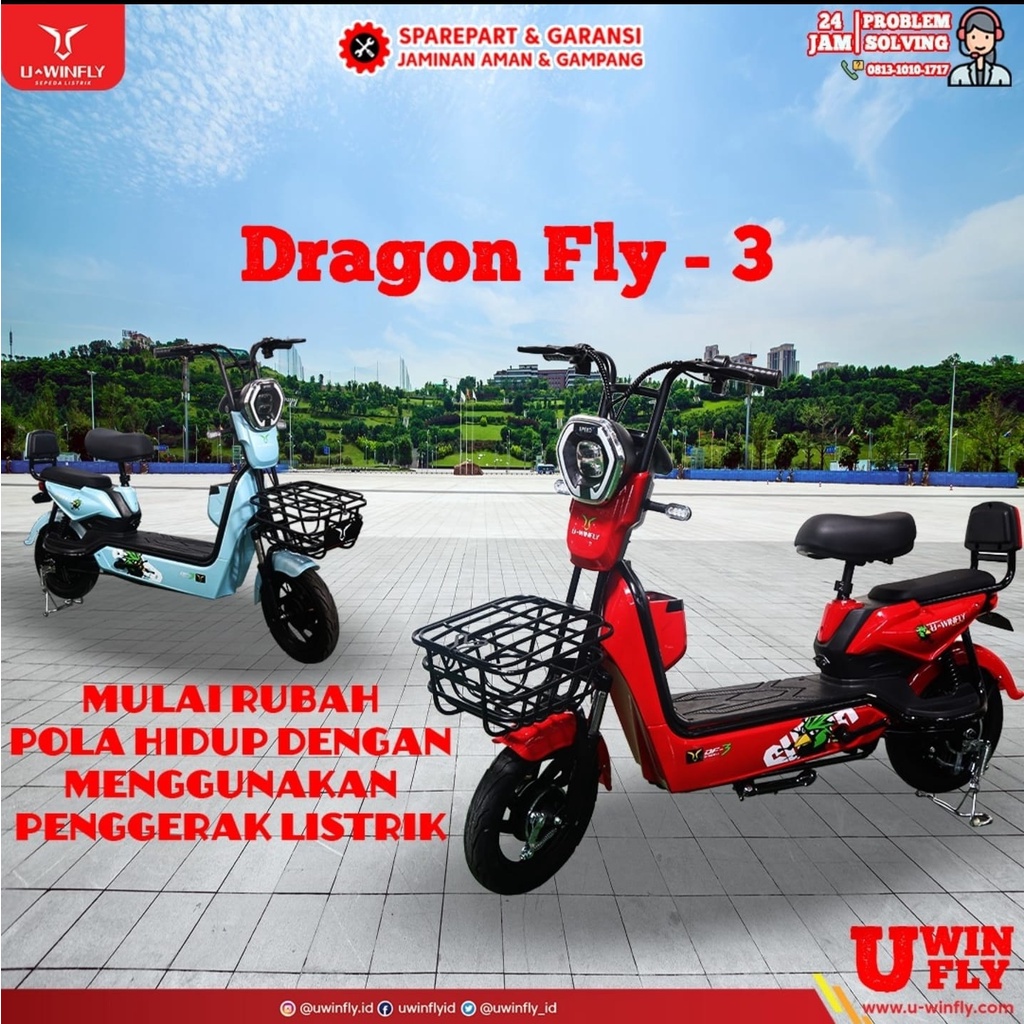 SEPEDA LISTRIK DRAGON FLY 3 GARANSI RESMI