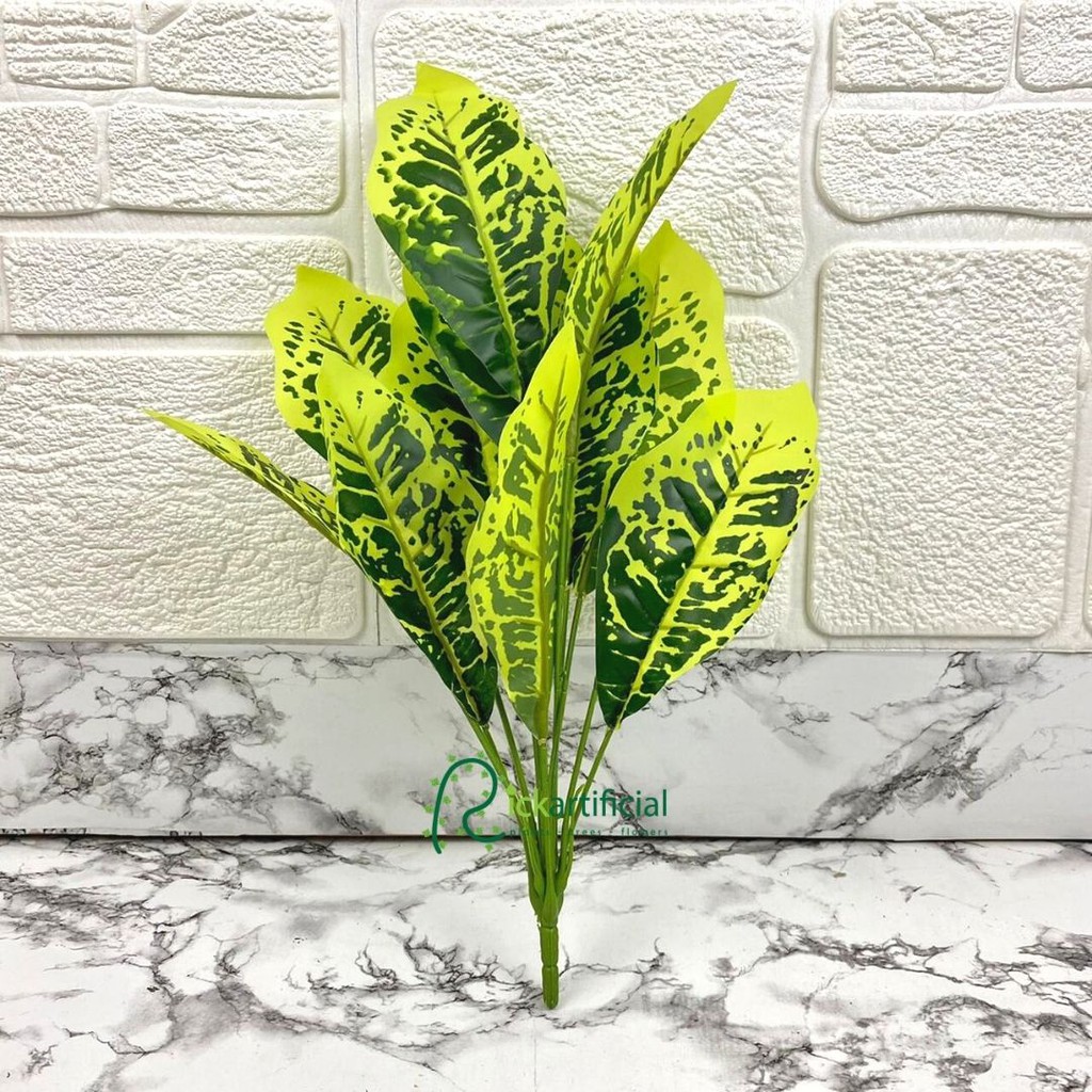 Daun Hias Sri Rejeki Corak X12 Semi Latex Artificial Tanaman Pohon Dekorasi Pajangan Taman Ruangan