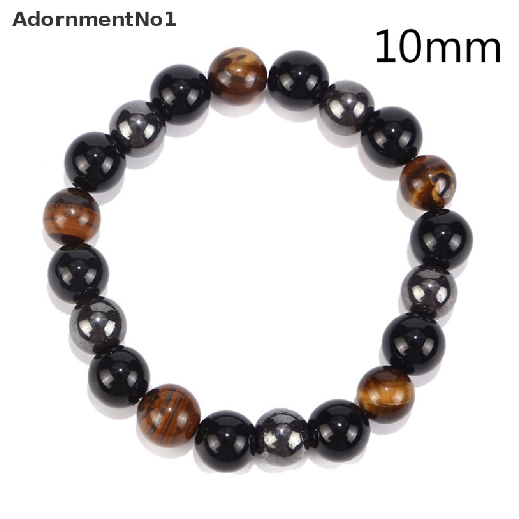 (AdornmentNo1) Gelang Tangan Batu Hematite Magnetik Untuk Kesehatan / Menurunkan Berat Badan Pria