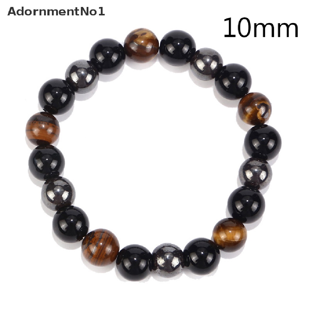 (AdornmentNo1) Gelang Tangan Batu Hematite Magnetik Untuk Kesehatan / Menurunkan Berat Badan Pria