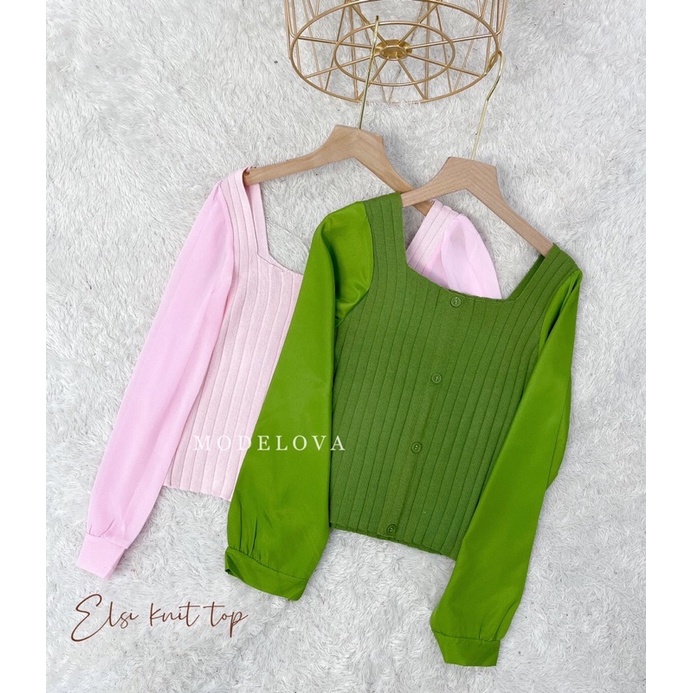 MDLV~L943 ELSI KNIT TOPS LENGAN PANJANG // WOMEN FASHION IMPORT