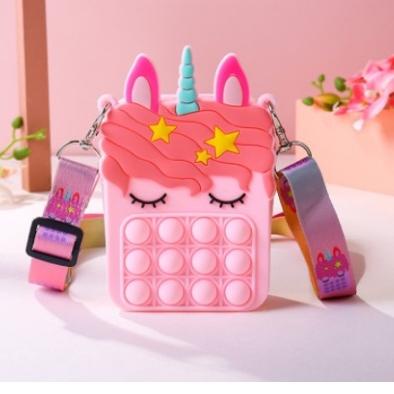 Ready Banyak TAS POP IT ANAK MOTIF UNICORN GELEMBUNG SENSORY MAINAN ANAK SIZE KECIL GGD,