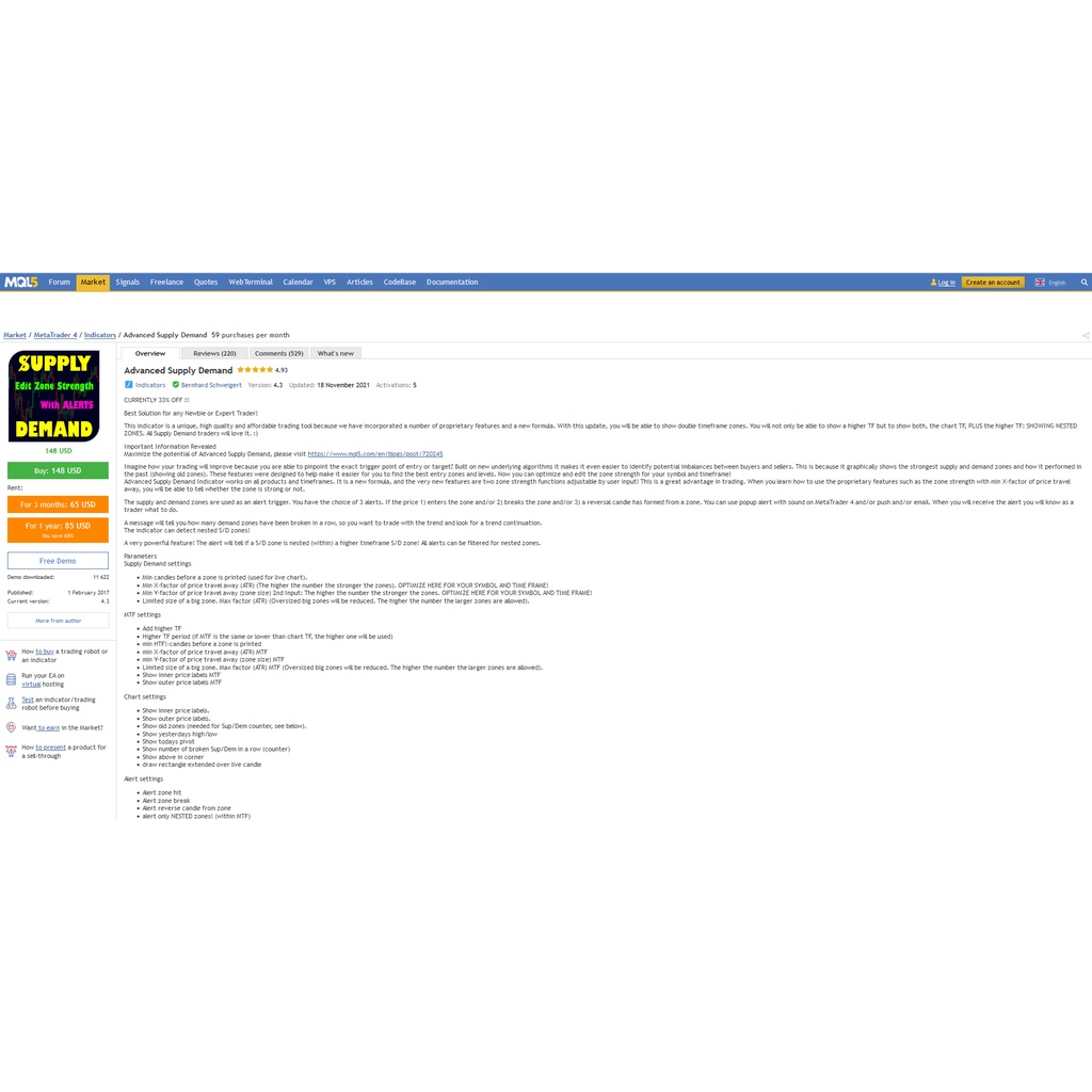 Advanced Supply Demand EA MT4