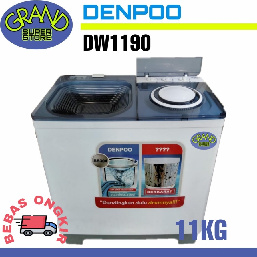 Mesin Cuci 2 Tabung Denpoo DW 1190 ( 11KG )
