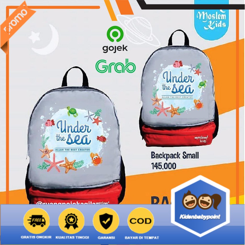 [ COD ] &quot; UNDER THE SEA &quot; Tas Sekolah Moslem Kids karakter untuk anak perempuan MK 124 dan MK 118