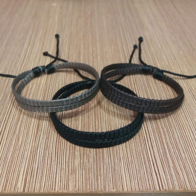 gelang tali kulit rangkap 2/gelang handmade/gelang couple/pria wanita