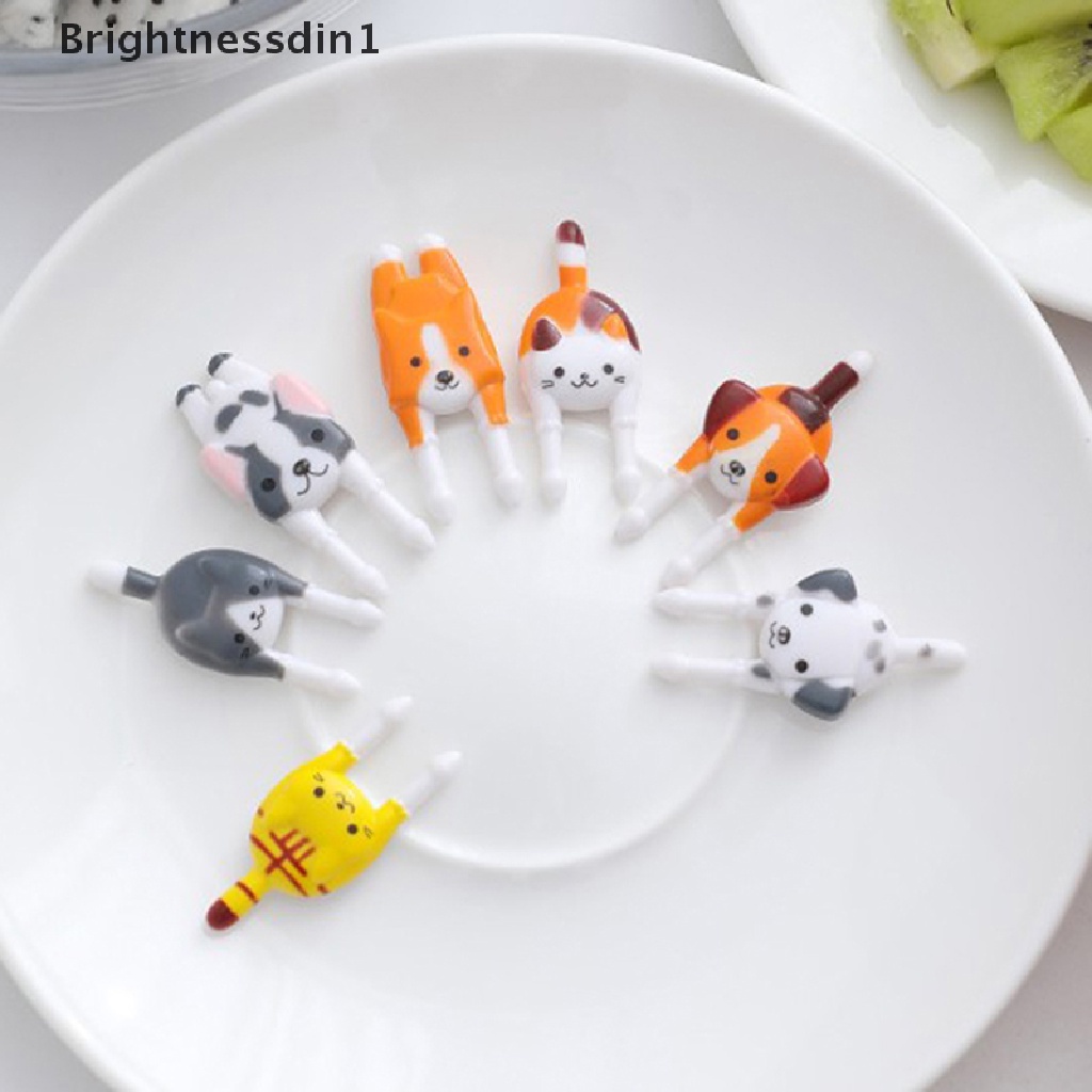 7pcs / set Garpu Buah Mini Desain Kartun Hewan Untuk Anak