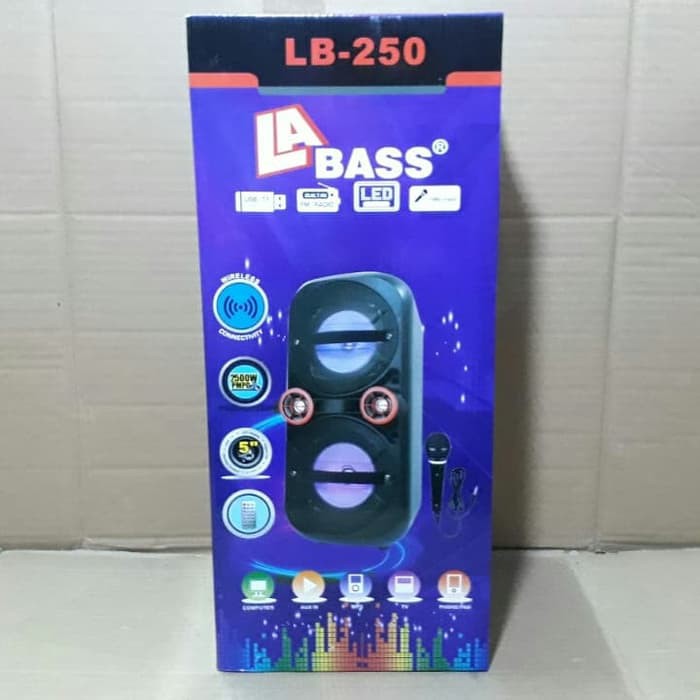 speaker portable la bass lb 250 aktif  bluetooth speker aktiv 5 inch portabel lb250