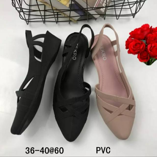 Wedges Bekro Variasi Tali Samping Dan Belakang Jelly Premium Multi Warna