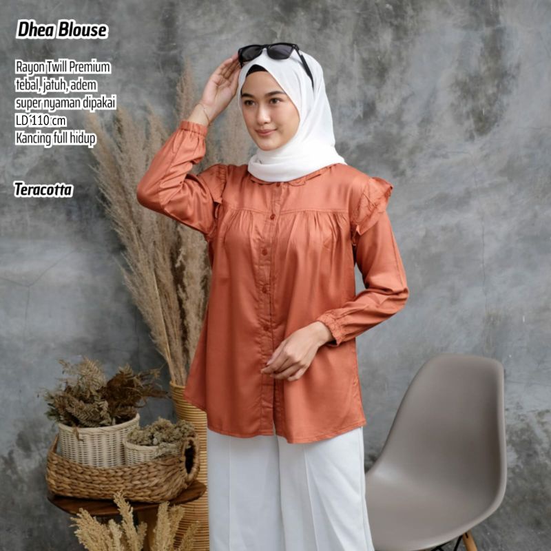DHEA BLOUSE / Blouse Wanita RAYON TWILL / Blouse Polos / Blouse Rempel Twill