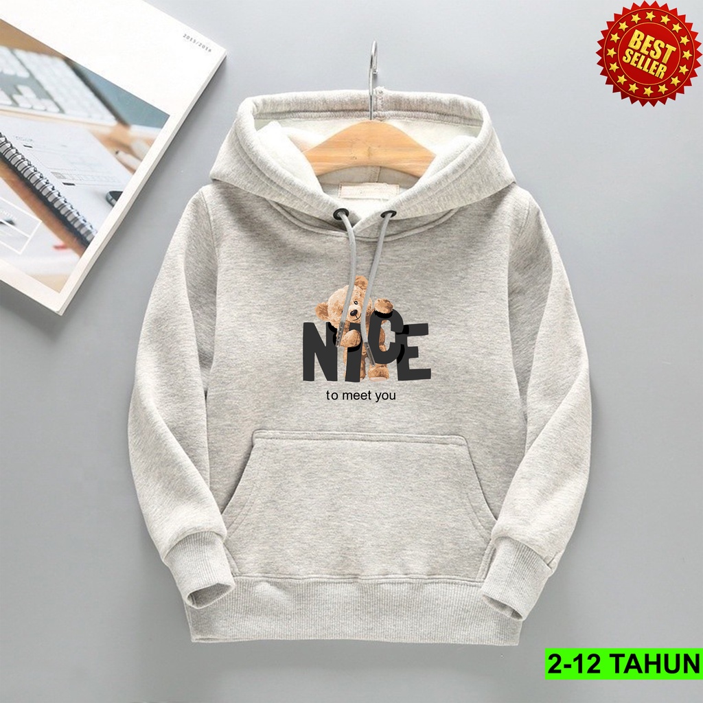 Hoodie NICE Anak Laki Laki Perempuan / Jaket BEST SELLER  Anak Usia 2 3 4 5 6 7 8 9 10 11 12 Tahun / Sweater NICE TERBARU Anak Cewek Cowok  Switer Distro Bisa COD