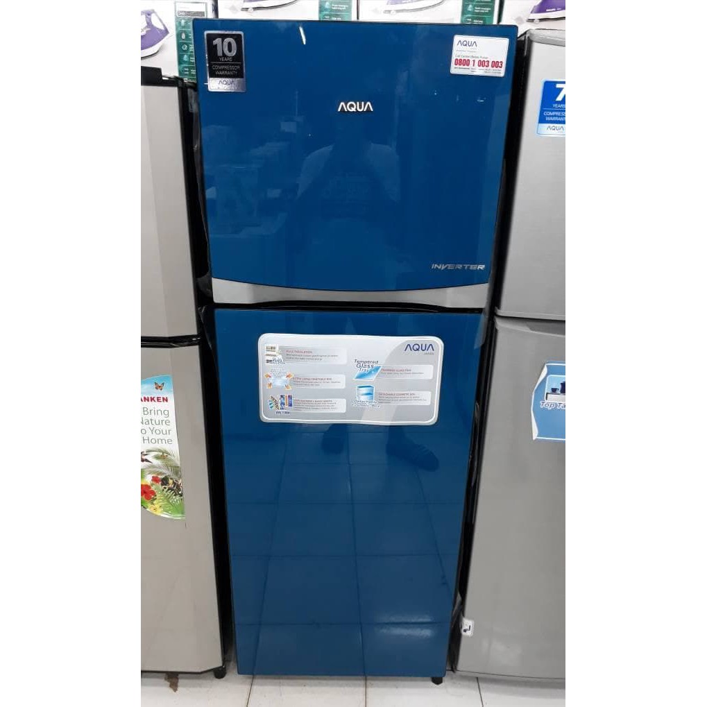 Kulkas 2 Pintu Aqua AQR 275 R Inverter 220 L  GlassDoor Low Watt Garansi 12 TH