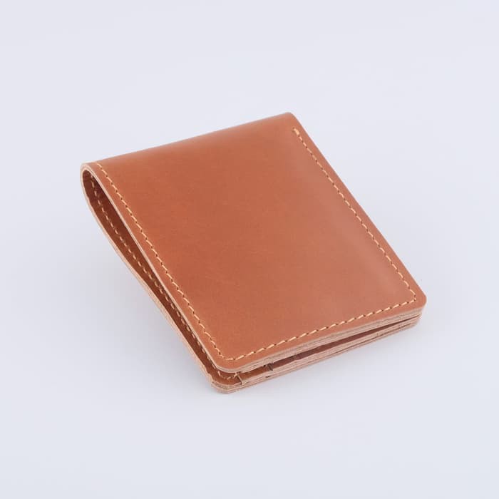 dompet pria kulit asli bifold model saku diluar warna tan - PHWL083