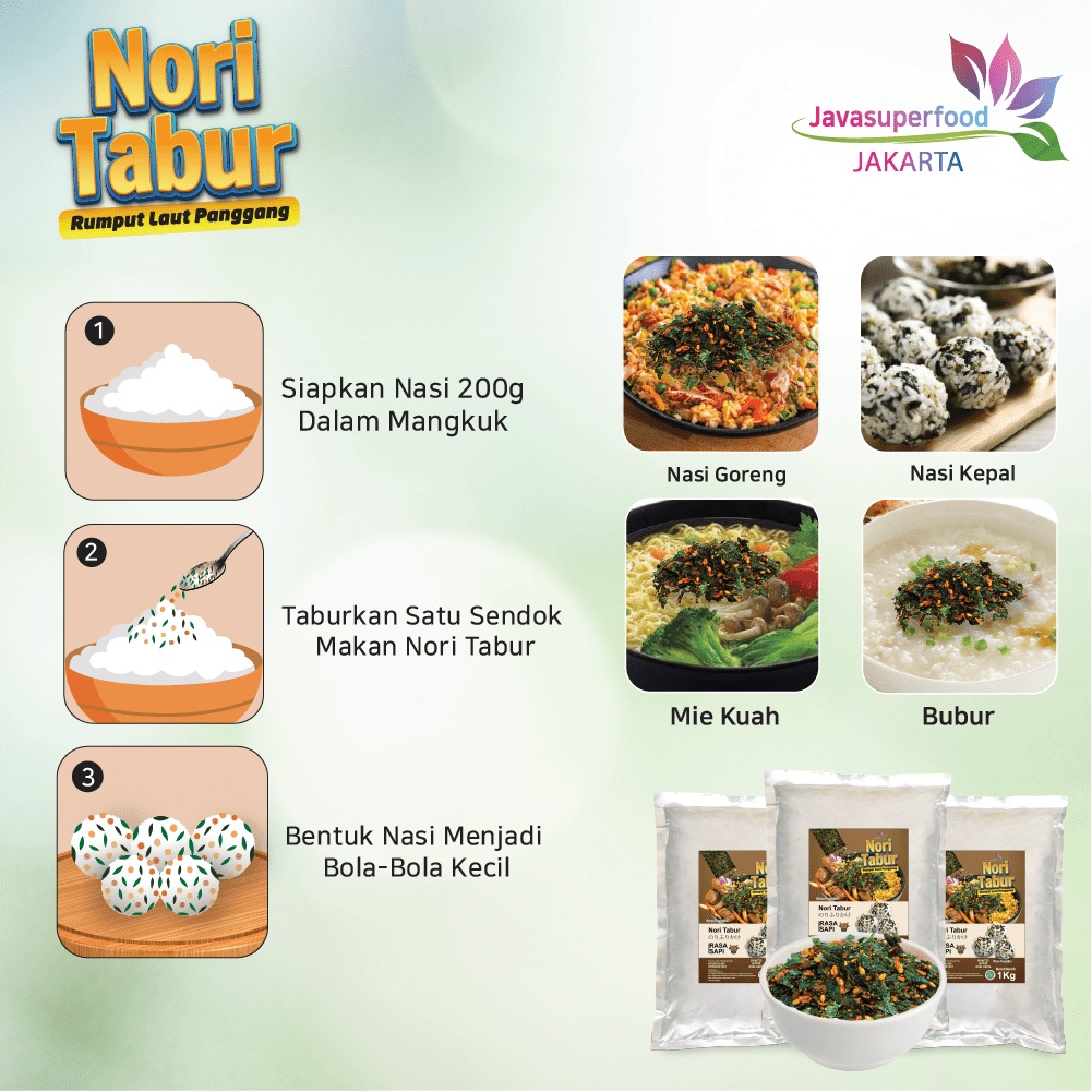 Nori Tabur Rumput Laut Panggang - Rasa Sapi- 1Kg