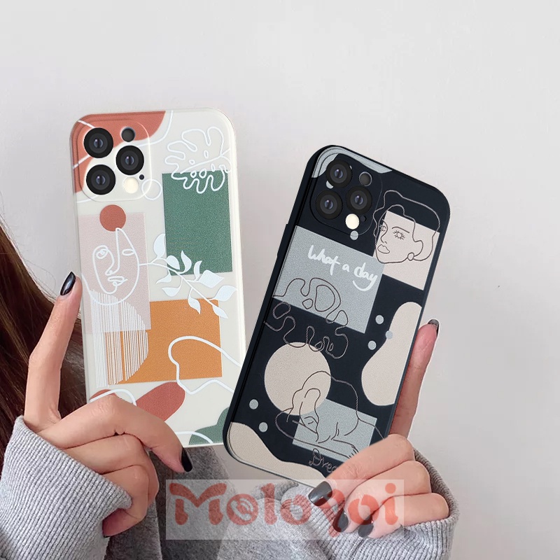 Soft Case Tpu Motif Geometri Untuk Iphone 6 6s 7 8 Plus Iphone 12 11 13 Pro Max X Xr Xs Max Se 2020