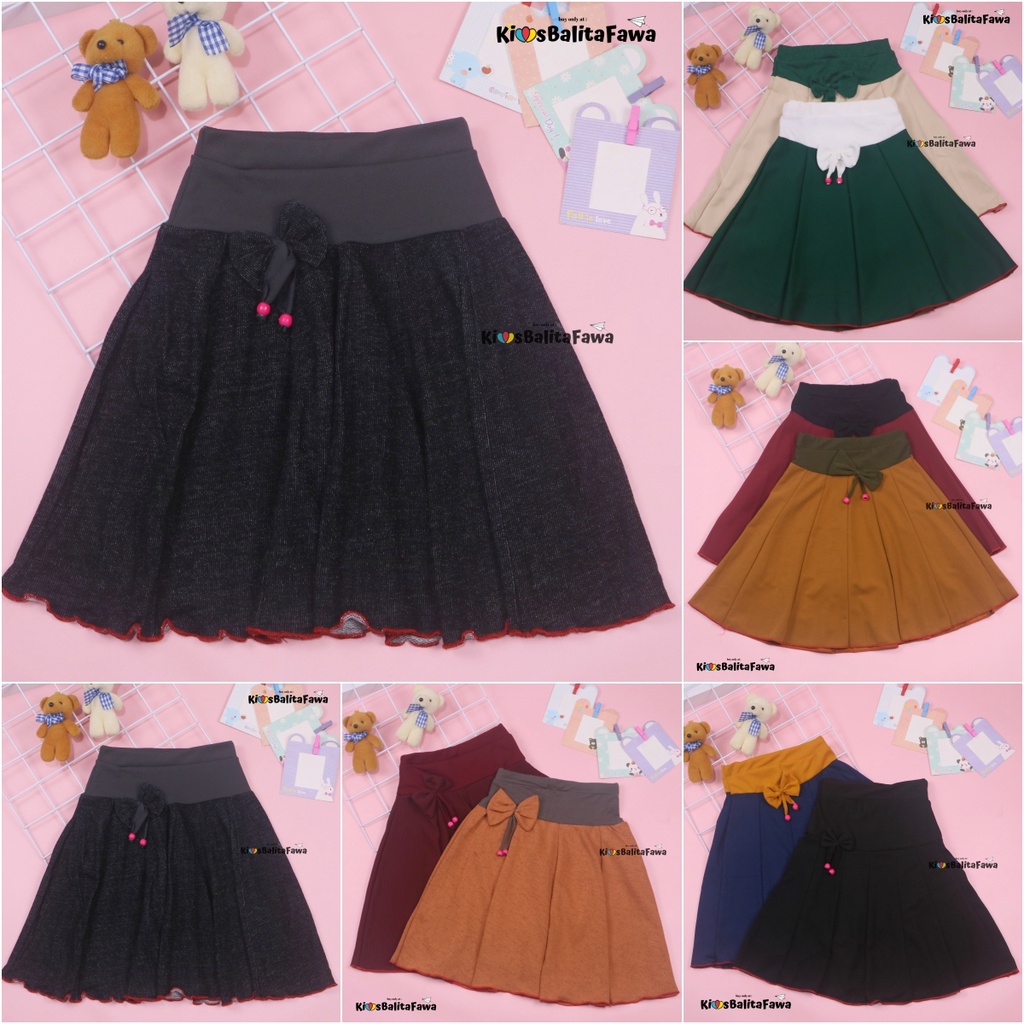 [POLOS] Rok Pita Bianca uk 8-10 Tahun / Skirt Anak Perempuan Cewek Skirt Pendek Polos Import Motif