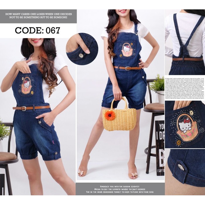 Celana kodok jeans hellokitty jumpsuit remaja abg wearpak overall