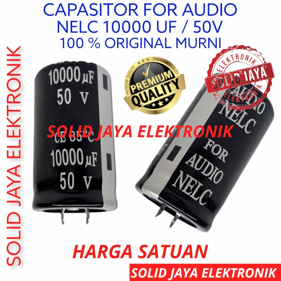 ELCO CAPASITOR 10000UF 50V NELC 10000 MIKRO MICRO UF 50 V ELKO ORIGINAL MURNI 10000 UF MIKRO FARAD 50 VOLT V NELC KAPASITOR ORIGINAL ASLI MURNI NELC