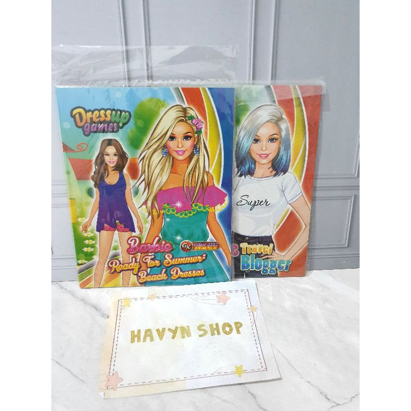 bongkar pasang kertas/mainan baju bajuan/Dress up-BARBIE
