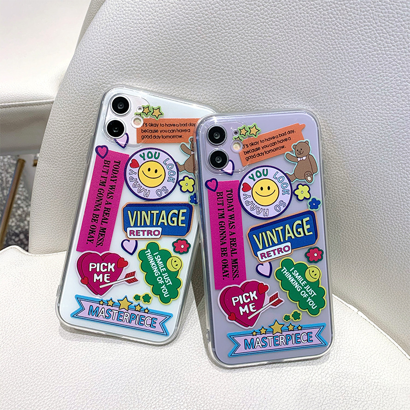 Soft Case TPU Transparan Motif Lucu Cover iphone 11 11pro 11promax X XR XS MAX 6 7 8 plus SE