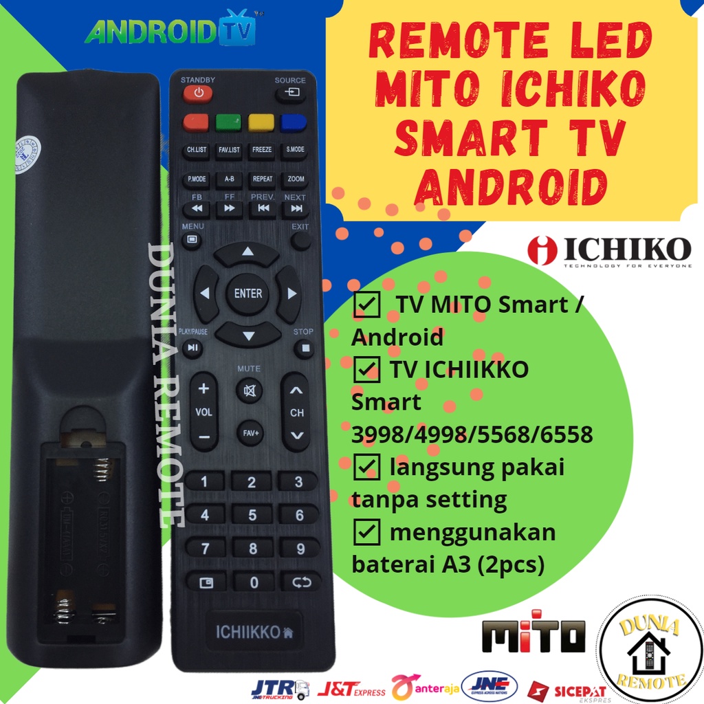 Remot Remote Ichiko ANDROID SMART TV ICHIIKKO LCD LED GOOD QUALITY no setting