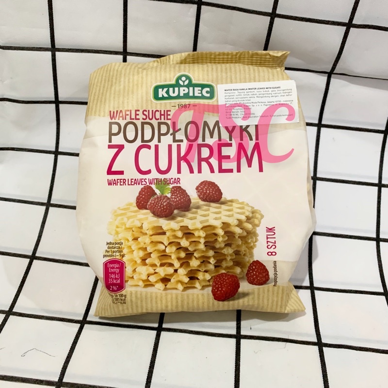 

Kupiec Wafle Suche Podptomyki Z Cukrem Wafer Leaves With Sugar 8Pcs / Kupiec Wafer rasa vanila