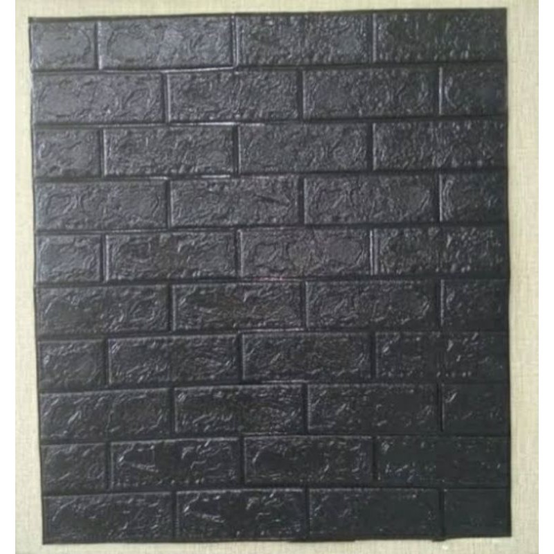 Wallpaper Foam Brick Bata Hitam 3D