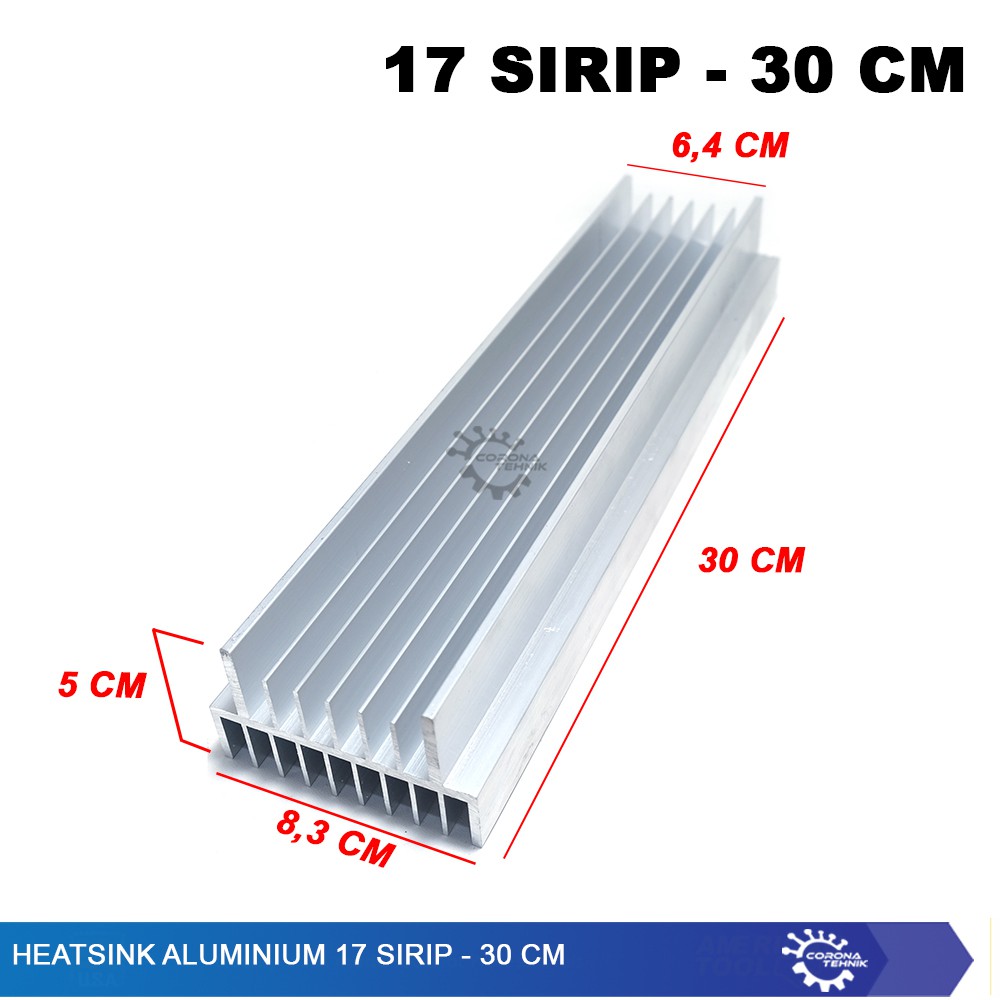 Heatsink Aluminium 17 Sirip - 30 cm