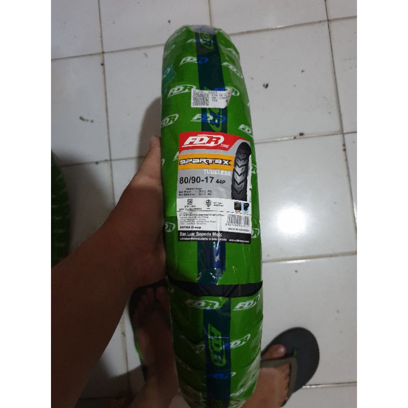 ban luar fdr tubeless 80/90-17 spartax