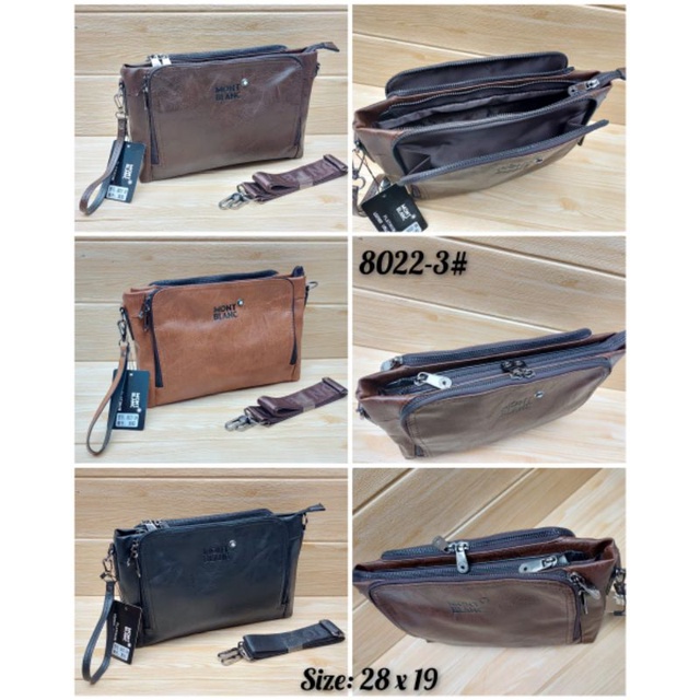 Handbag Pria Tas selempang Montblank 8022-3 Pu Leather Import