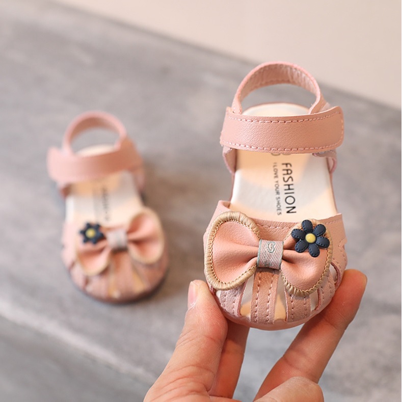 B9938-Sepatu sandal anak dan bayi import premium motif pita dan bunga