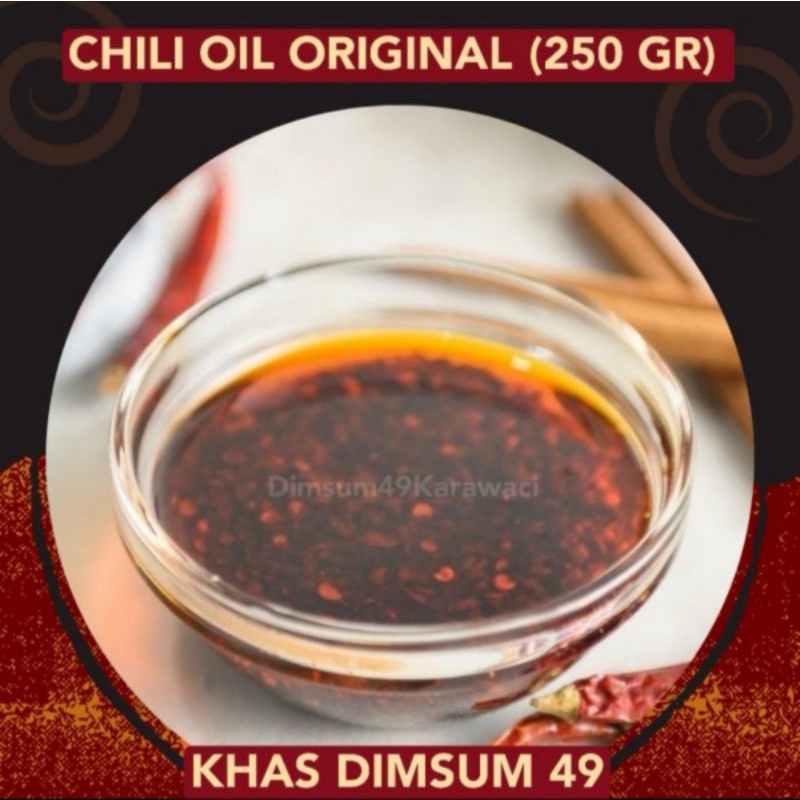 CHILI OIL (250 GR) ORIGINAL BEST SELLER DIMSUM 49 KARAWACI HALAL HARGA PABRIK TERMURAH