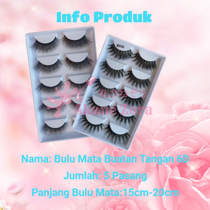 Akane Zora Bulu Mata Palsu Natural Lembut Bulu Mata Eyelash Extension Memasukkan Lem Bulu Mata Expert Premium Dan Penjepit Bulu Mata Dan Lem Bulu Mata