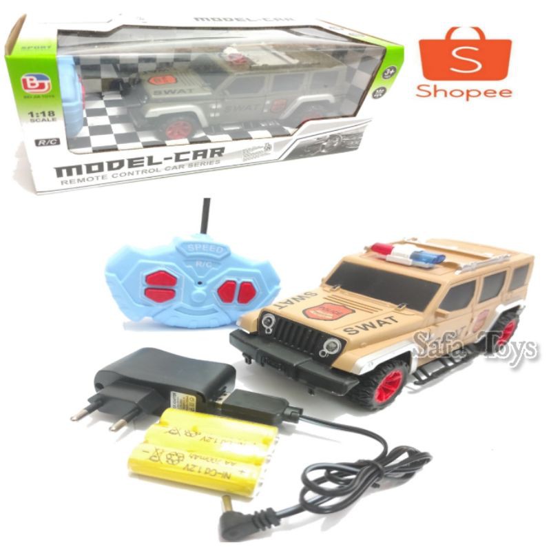 RC MOBIL JEEP POLICE MODEL CAR -mainan anak  remote control Jeep