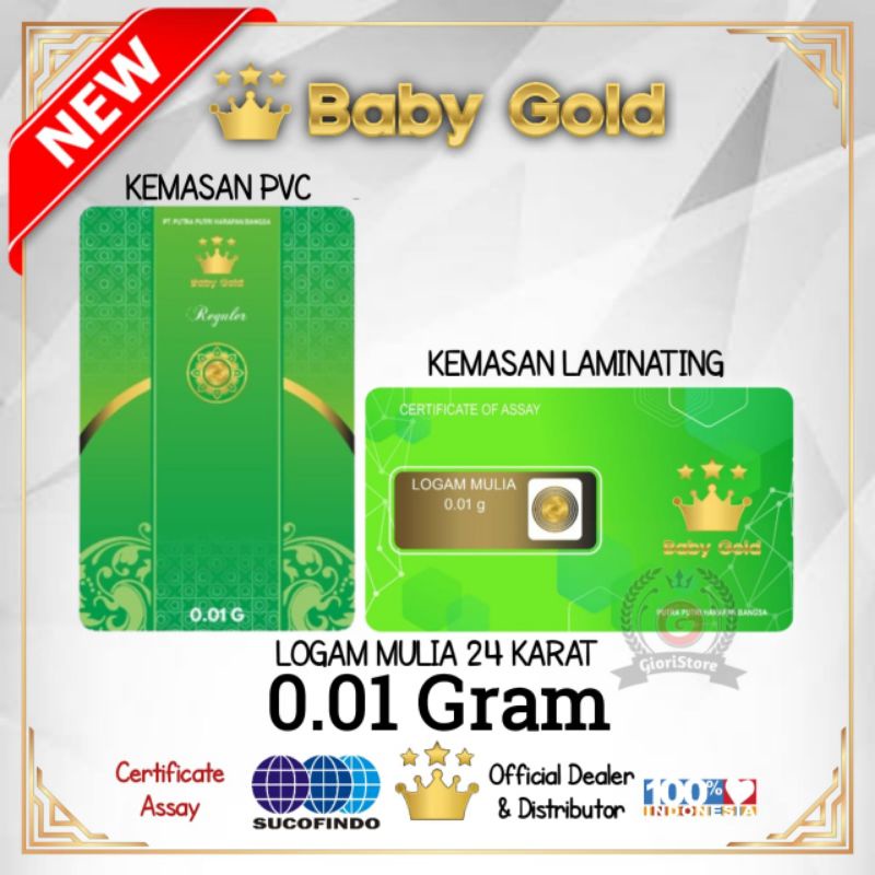 BABYGOLD 0.01 Gram Logam Mulia Emas Mini Asli 24 Karat