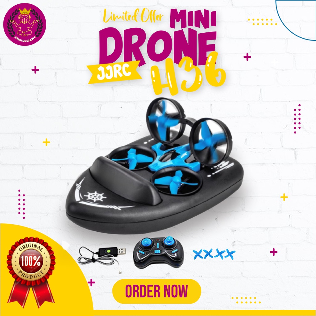 Mini Drone JJRC H36 6 Axis Gyro 1 key return Quadcopter drone kecil drone termurah training pilot