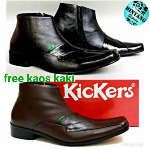 Sepatu kerja kantor formal resmi pantopel boot Sleting Kulit pantofel kickers pria anak laki murah