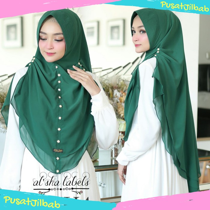 Jilbab Syari Khimar Syari Nuha Mutiara Melati Ceruti Premium Oval